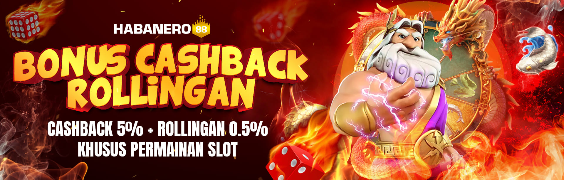 Bonus Cashback 5% + Rollingan