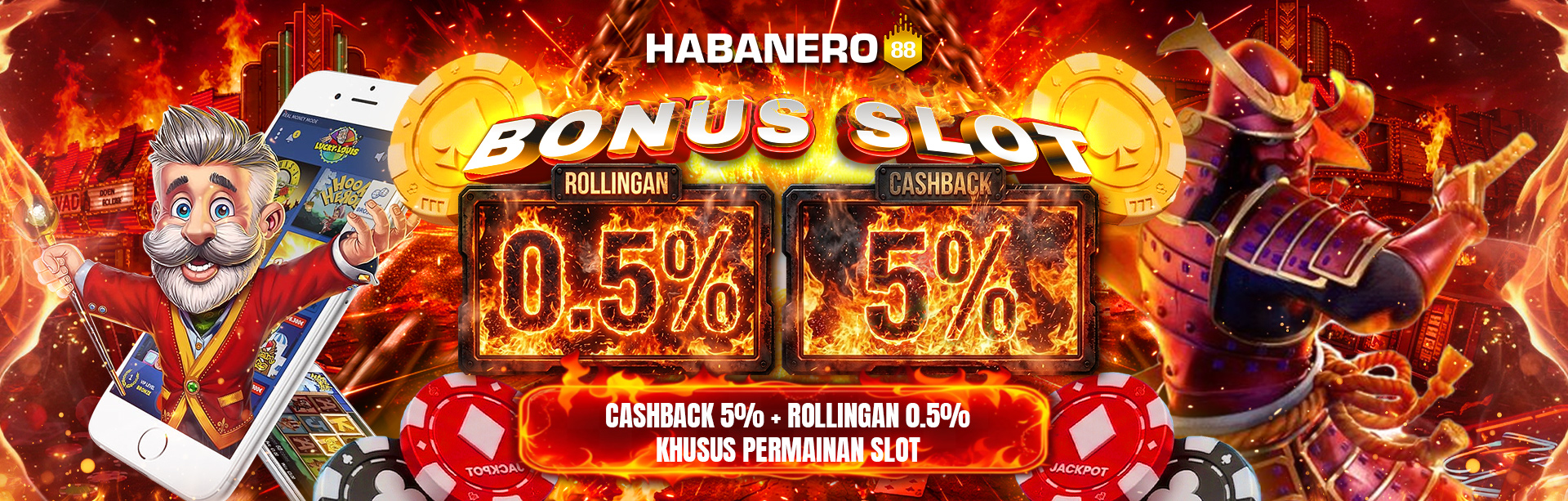 Bonus Cashback 5% + Rollingan